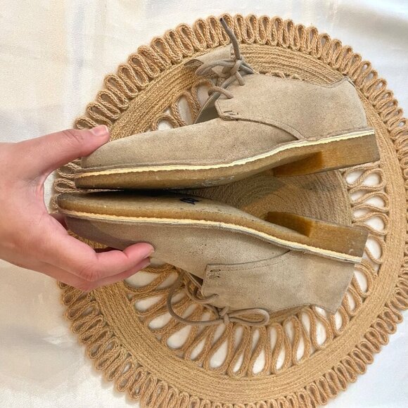 Clarks Original Women Friya Point Sand Suede Lace Up Sneakers Size 8.5 - Picture 5 of 9